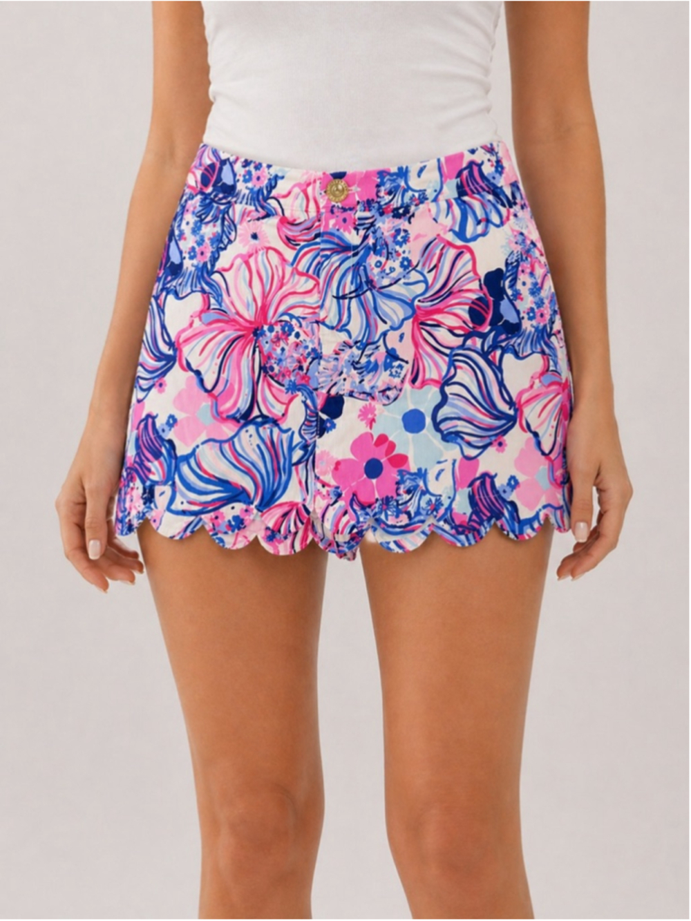 Lilly Pulitzer Collette Skort Size 4 pink blue scallop